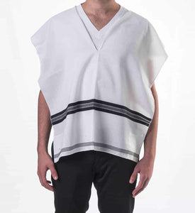 Wool black stripe Tallit Katan